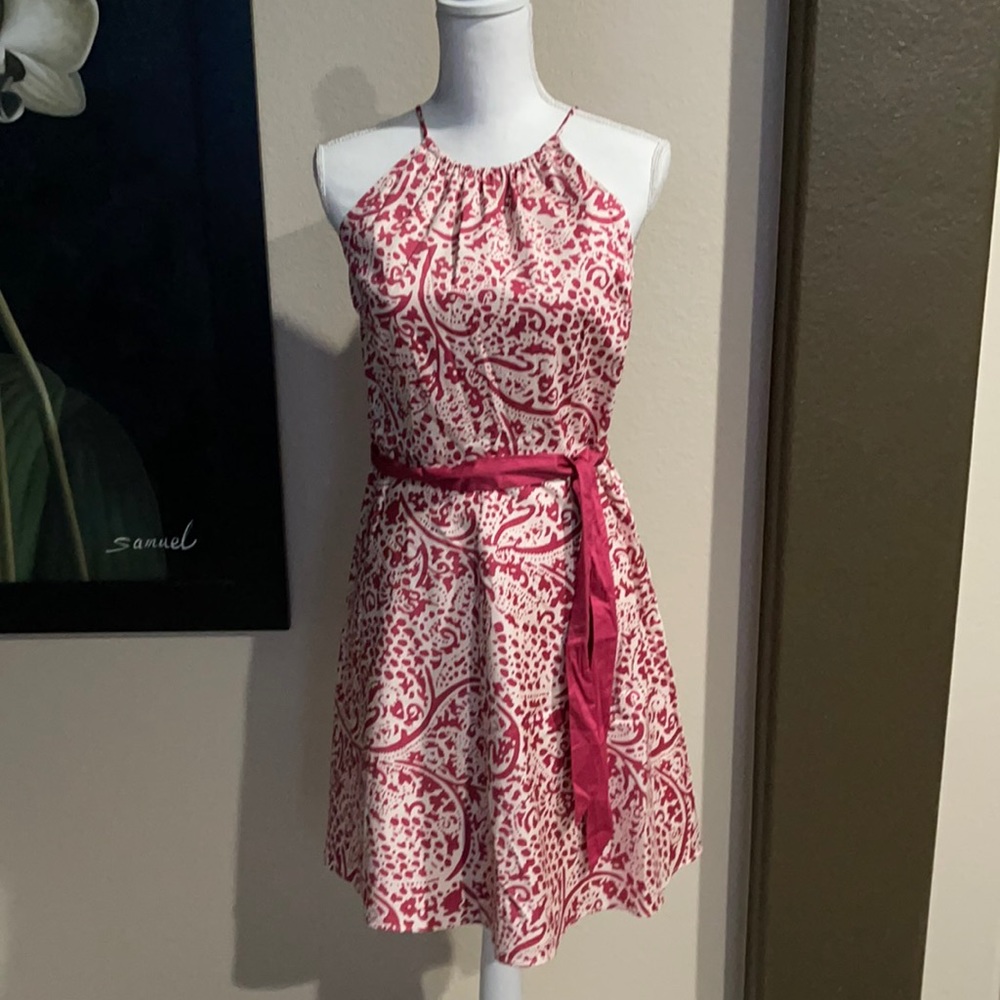 Ann Taylor Gorgeous crisp sleeveless dress with tie